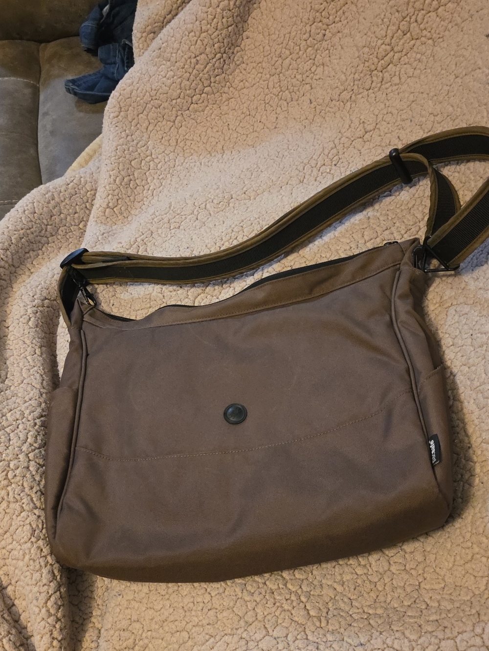 Brown Canvas Crossbody Messenger Bag - Pacsafe Rfid